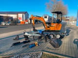 2026 Berger Kraus BK1500JS mini excavator on trailer with attachments