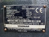 2017 Yanmar VIO80-1A Mini Excavator