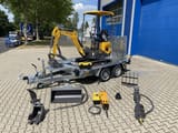 Mini Excavator Vermietung / Minibagger 1-TONNE Inkl. Anhänger / 3 Tage / Verstellfahrwerk / Schwemnkarm / Anbaugeräte