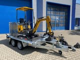 Mini Excavator Vermietung / Minibagger 1-TONNE Inkl. Anhänger / 3 Tage / Verstellfahrwerk / Schwemnkarm / Anbaugeräte
