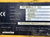 2008 Komatsu PC160LC-7 Crawler Excavator
