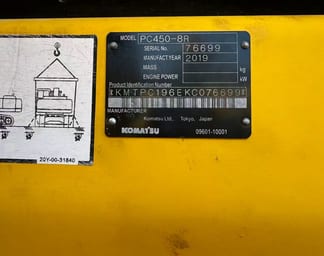 2019 Komatsu PC450-8 Crawler Excavator
