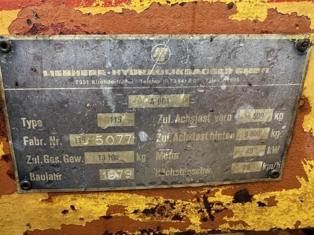 1979 Liebherr A 901 Wheel Excavator