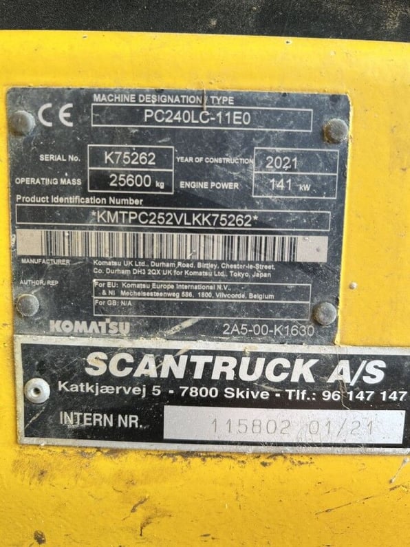 2021 Komatsu PC240LC-11 Crawler Excavator