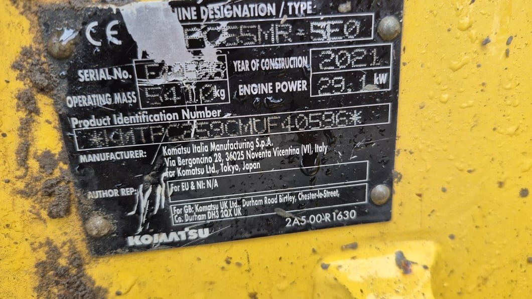2021 Komatsu PC55MR-5 Mini Excavator