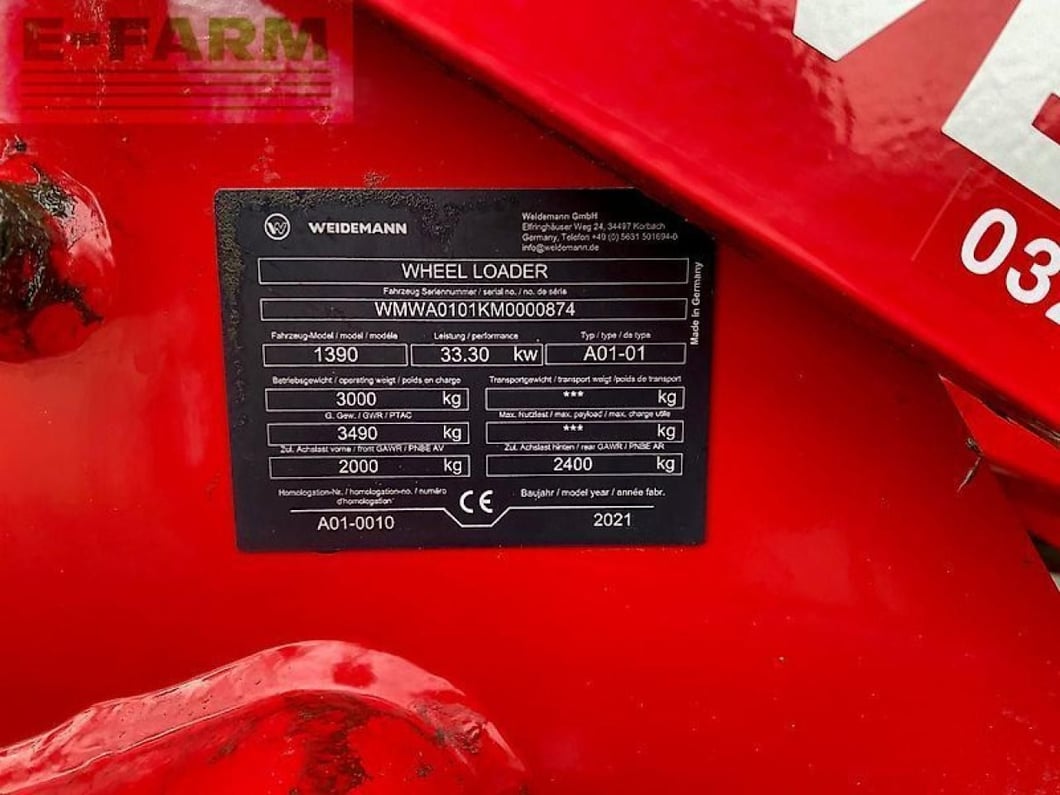 2021 Weidemann 1390 DELUXE Mini Bagger