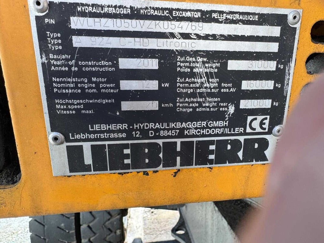 2011 Liebherr 924 Wheel Excavator