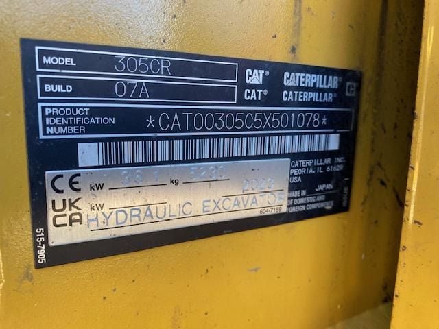 2023 Caterpillar 305C Mini Excavator