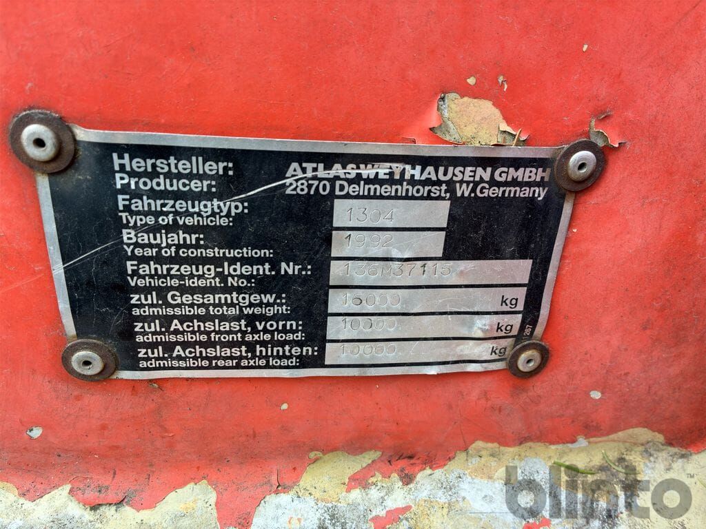 1992 Atlas 1304 Wheel Excavator