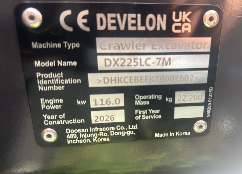 2026 Doosan DX225LC-7 Crawler Excavator