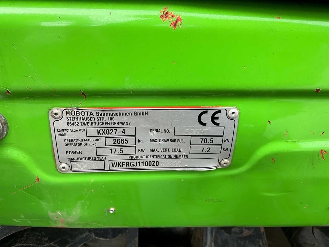 2019 Kubota KX027-4 Mini Excavator