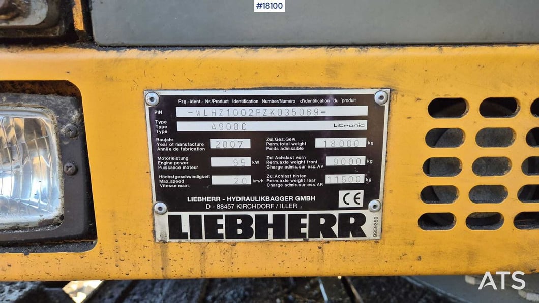 2007 Liebherr A900C Wheel Excavator