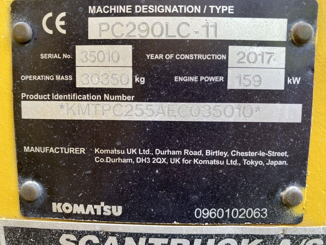 2017 Komatsu PC290LC-11 Crawler Excavator