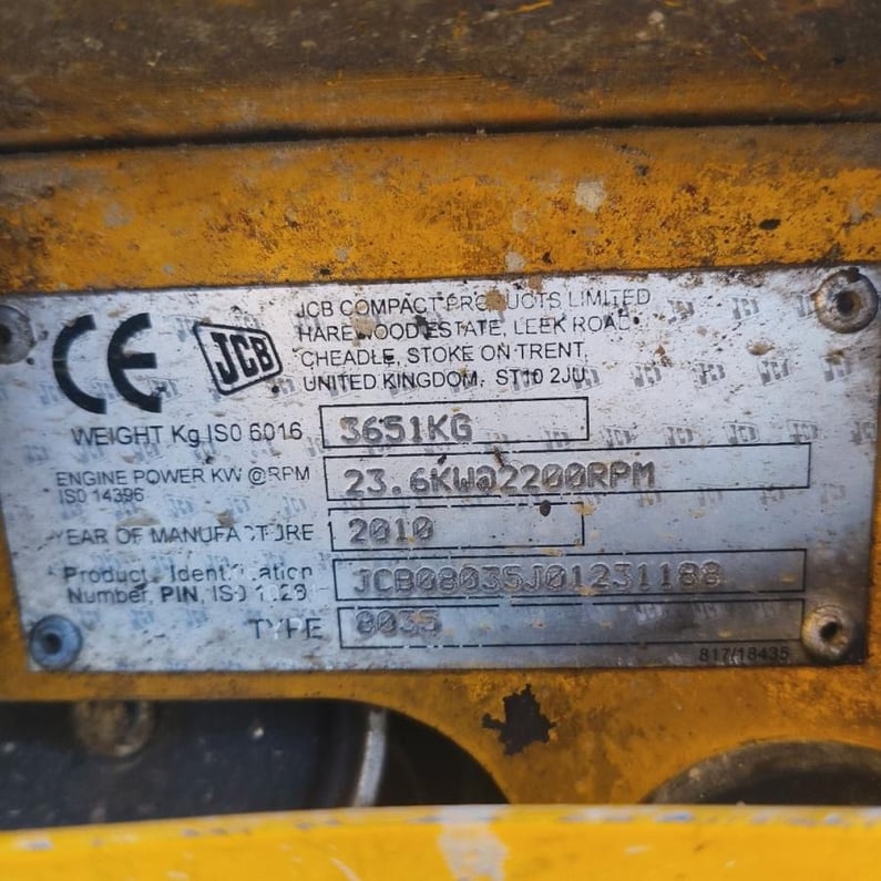 2010 JCB 8035 Mini Excavator
