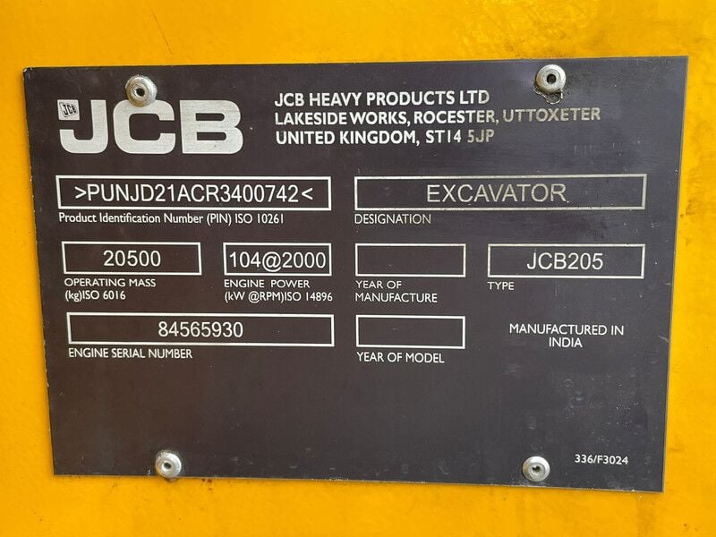 2025 JCB 205 Crawler Excavator