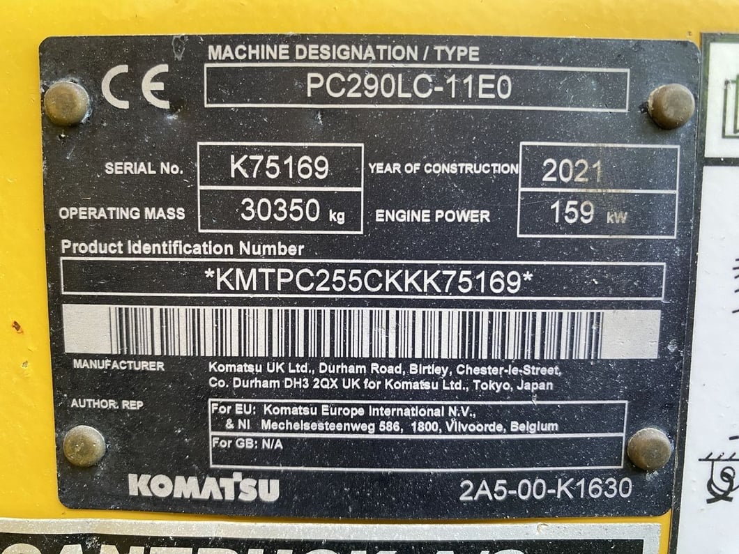2021 Komatsu PC290LC-11 Crawler Excavator