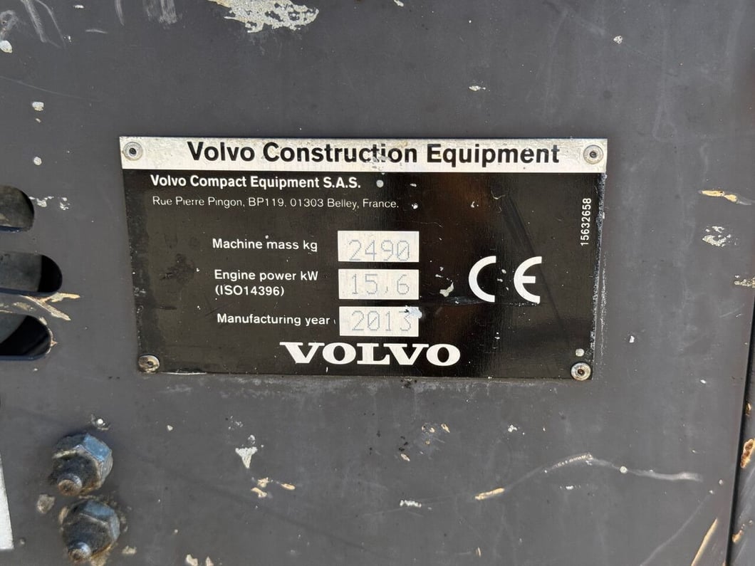 2013 Volvo ECR25D Mini Excavator