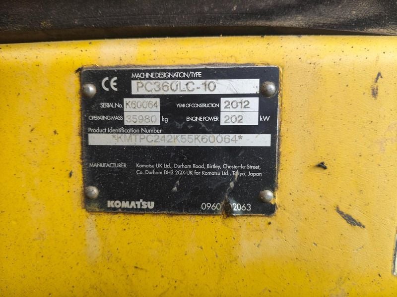 2012 Komatsu PC360LC-10 Crawler Excavator
