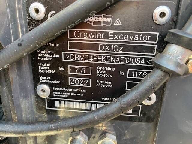 2022 Doosan DX10Z Mini Excavator