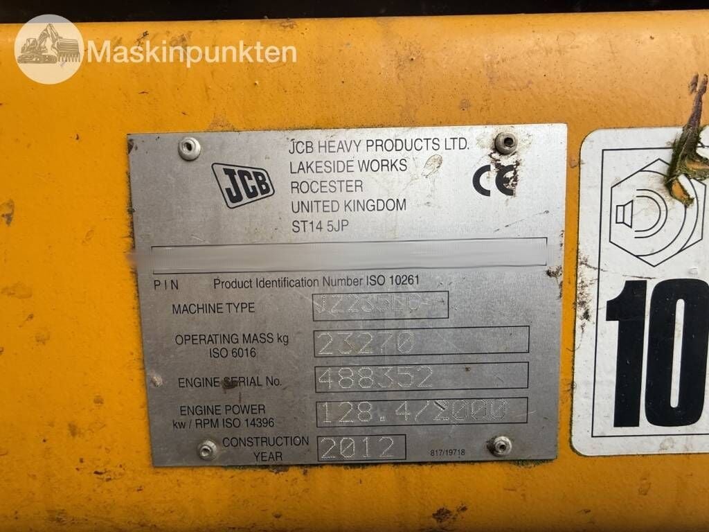 2012 JCB JZ235LC Crawler Excavator
