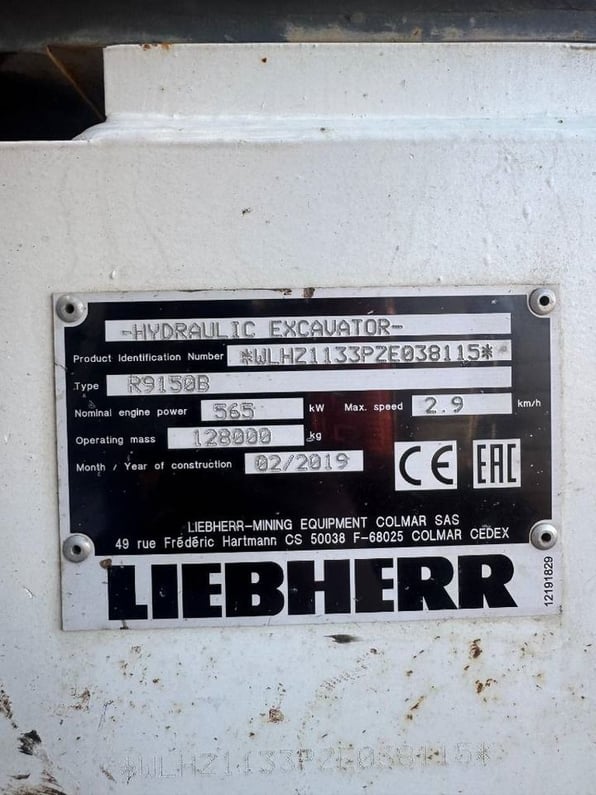 2019 Liebherr R 9150 B Crawler Excavator
