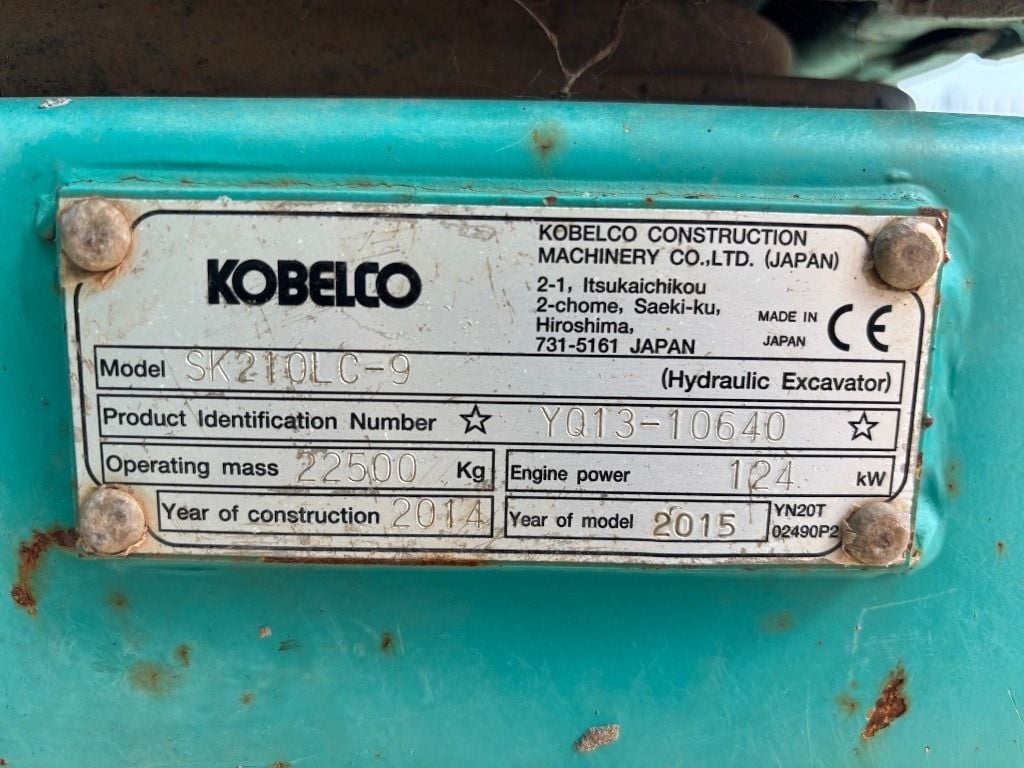 2014 Kobelco SK210LC-9 Crawler Excavator