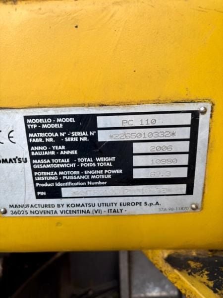 2006 Komatsu PC110 Crawler Excavator