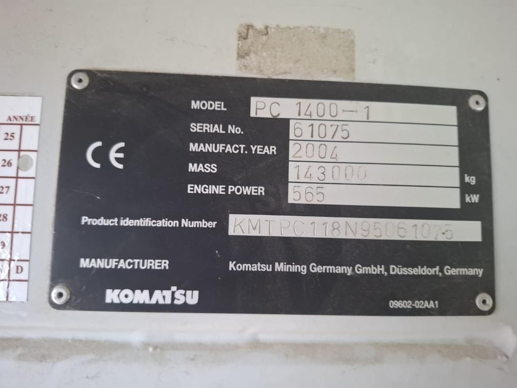 2003 Komatsu PC1400-1 Crawler Excavator