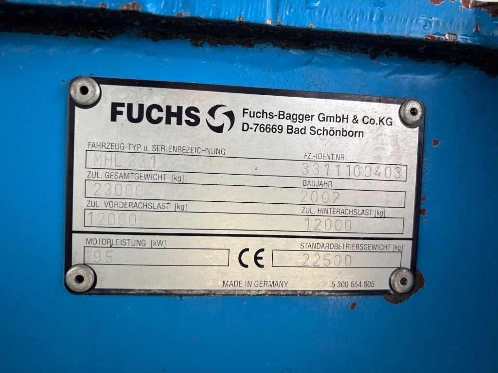 2002 Fuchs MHL331C Material Handler