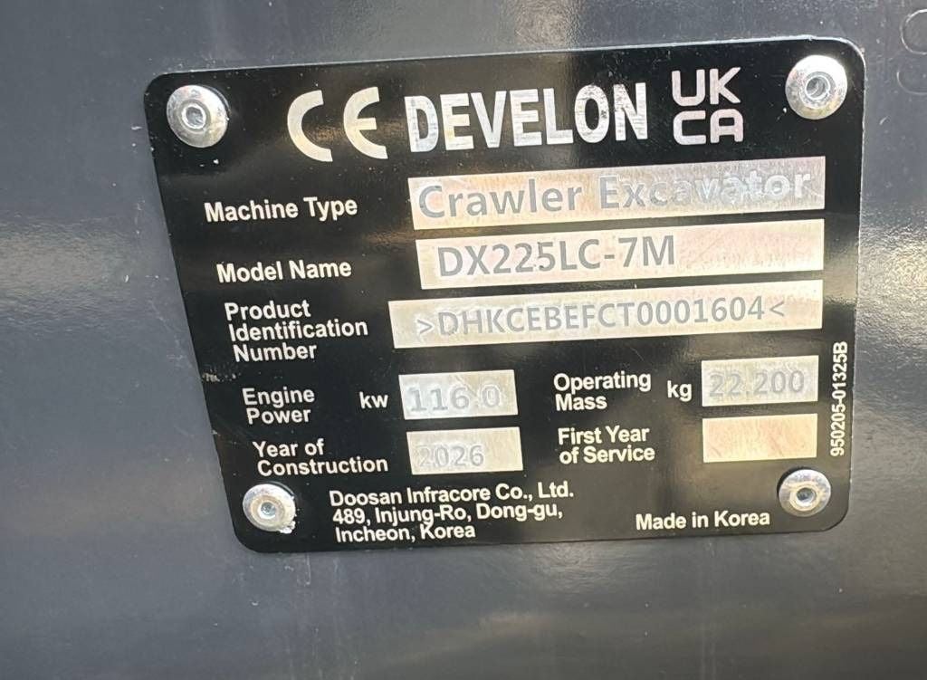 2026 Doosan DX225LC-7 Crawler Excavator