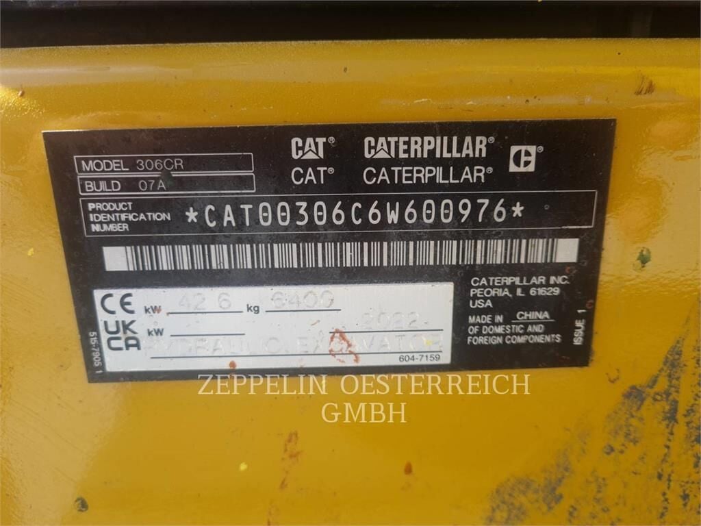 2022 Caterpillar 306-07CR Crawler Excavator