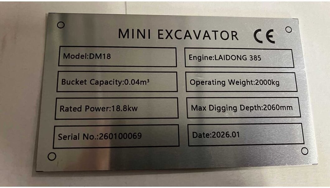 2026 DMPRO DM18Y Mini Excavator