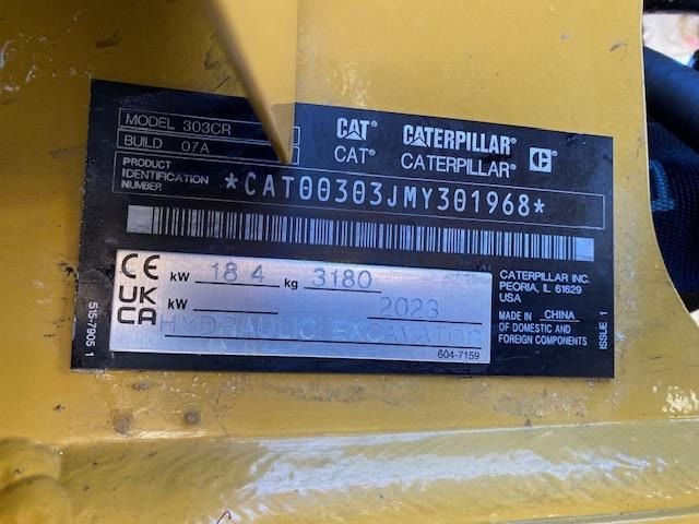 2023 Caterpillar 303CR Mini Excavator
