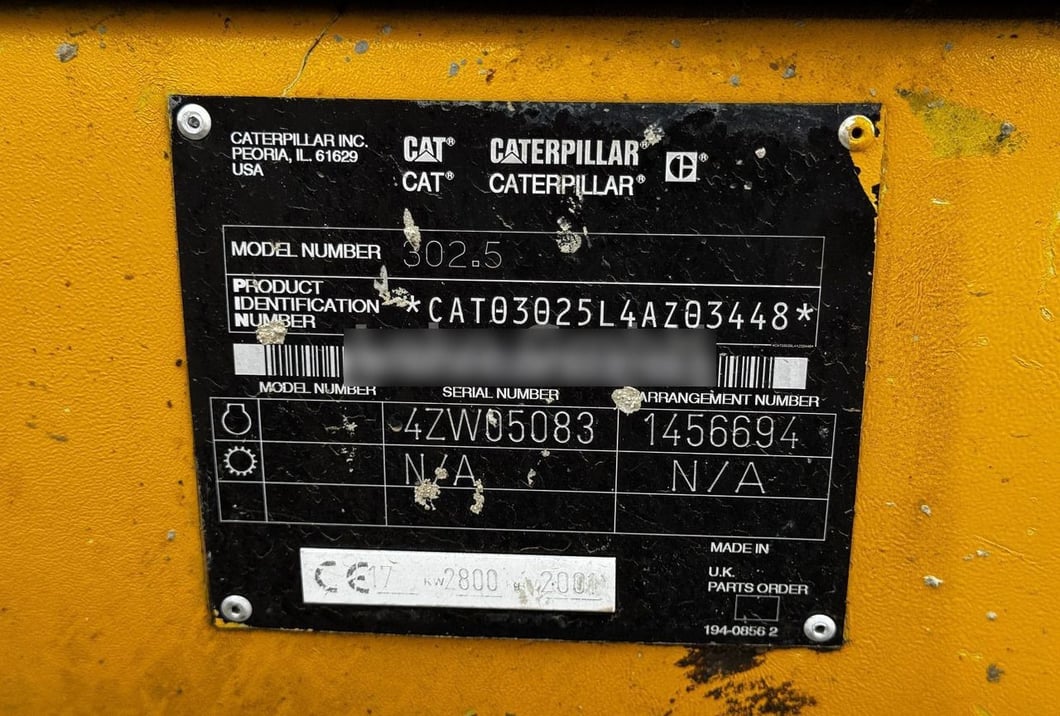 2001 Caterpillar 302.5 Mini Excavator