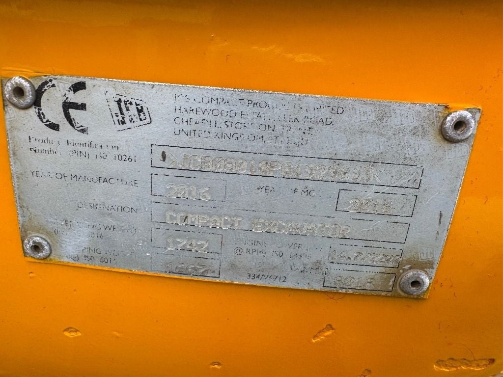 2016 JCB 8018 Mini Excavator