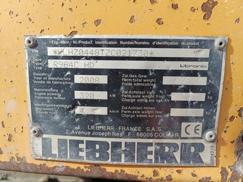 2008 Liebherr R964C HD LITRONIC Crawler Excavator