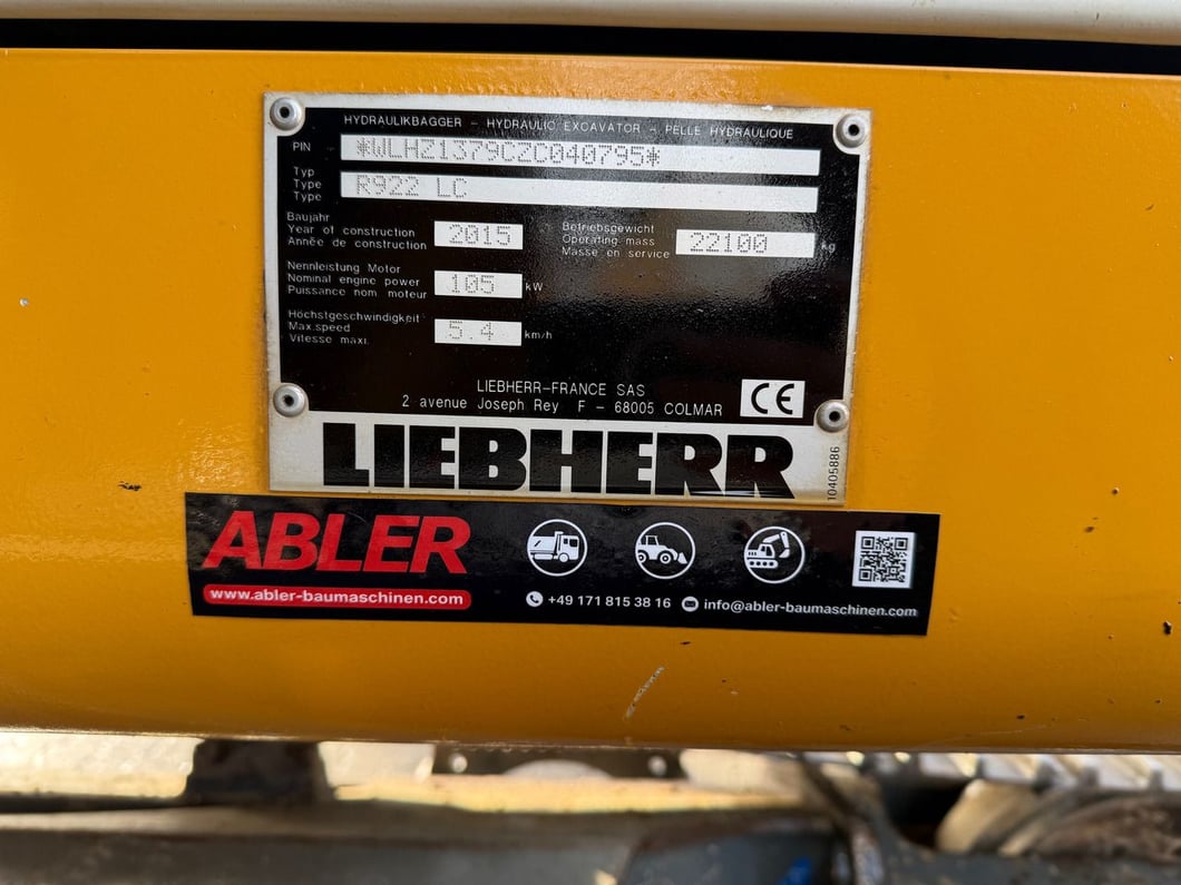 2015 Liebherr R922LC Crawler Excavator