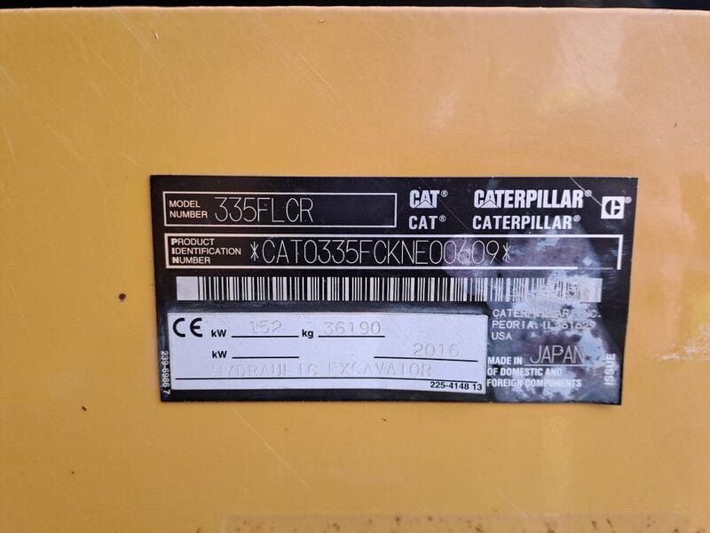 2016 Caterpillar 335FLCR Crawler Excavator