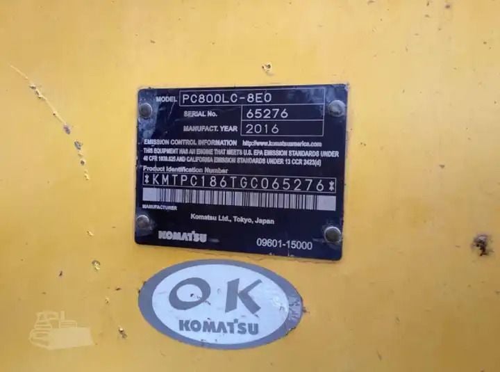2019 Komatsu PC800 Crawler Excavator
