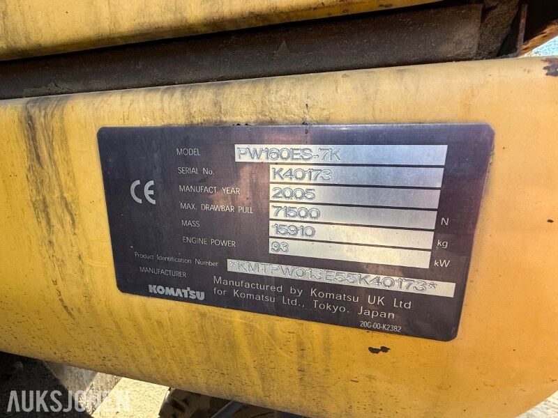 2005 Komatsu PW160ES-7K Wheel Excavator