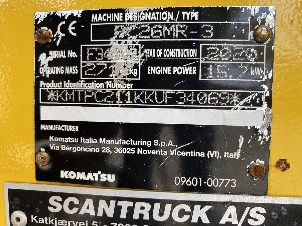 2020 Komatsu PC26MR-3 Mini Excavator