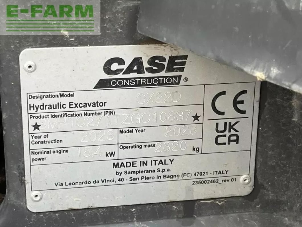 2023 CASE CX 22 D Mini Excavator