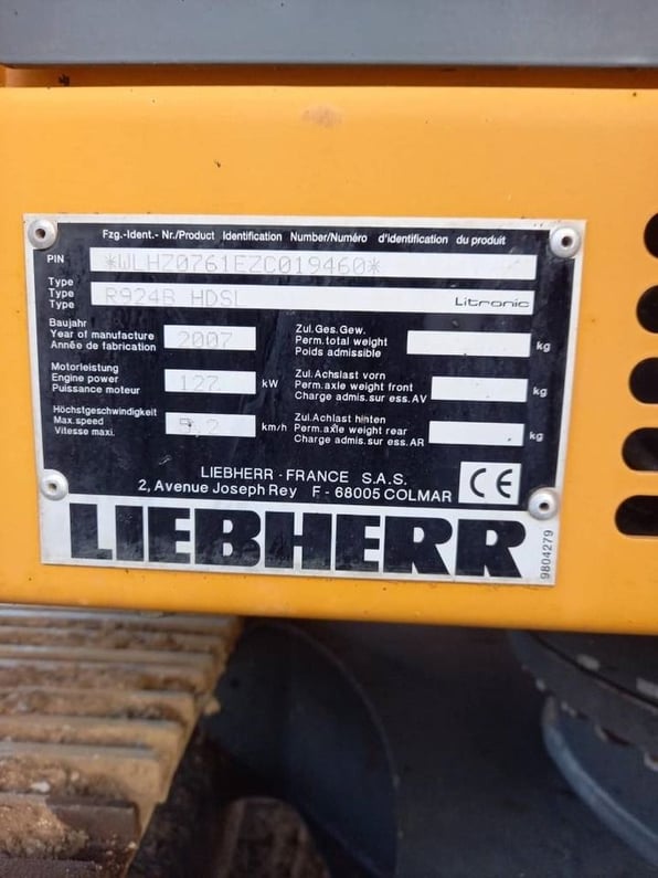 2007 Liebherr R924B HD S L LITROIC Crawler Excavator