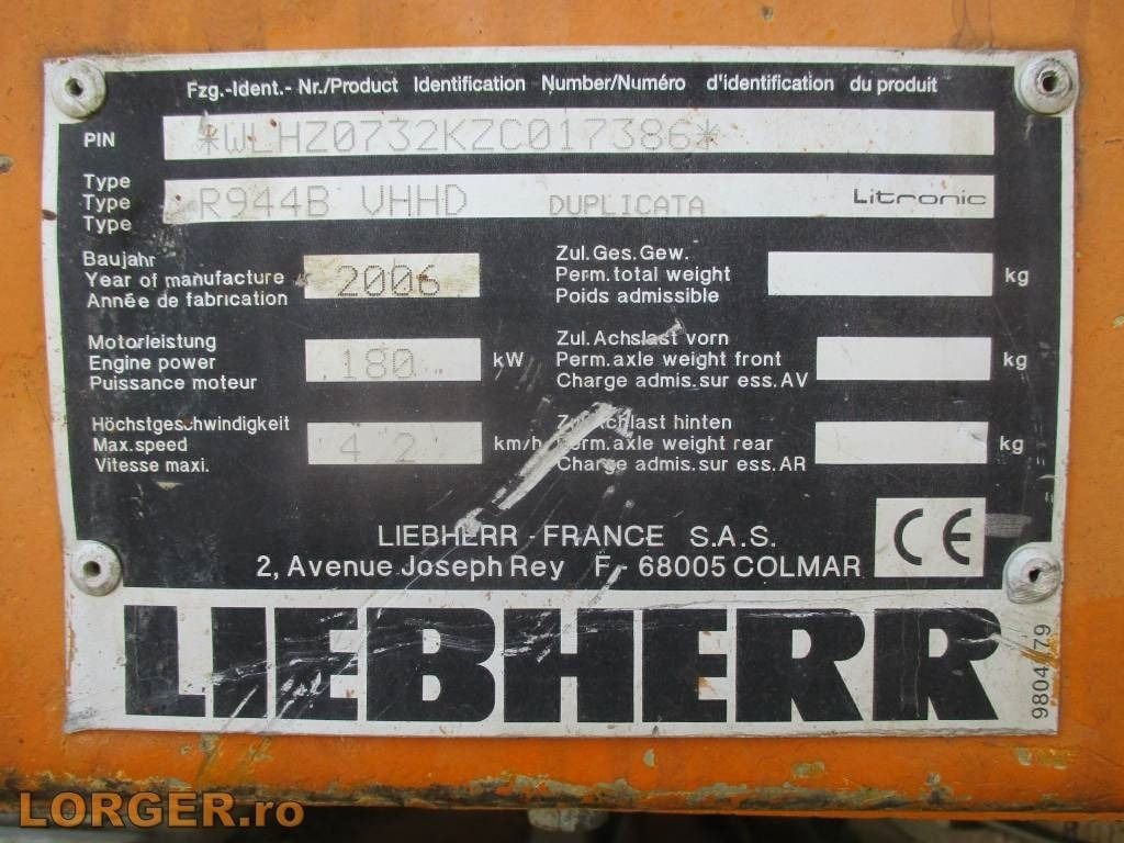 2006 Liebherr R944 VHHD Demolition Excavator