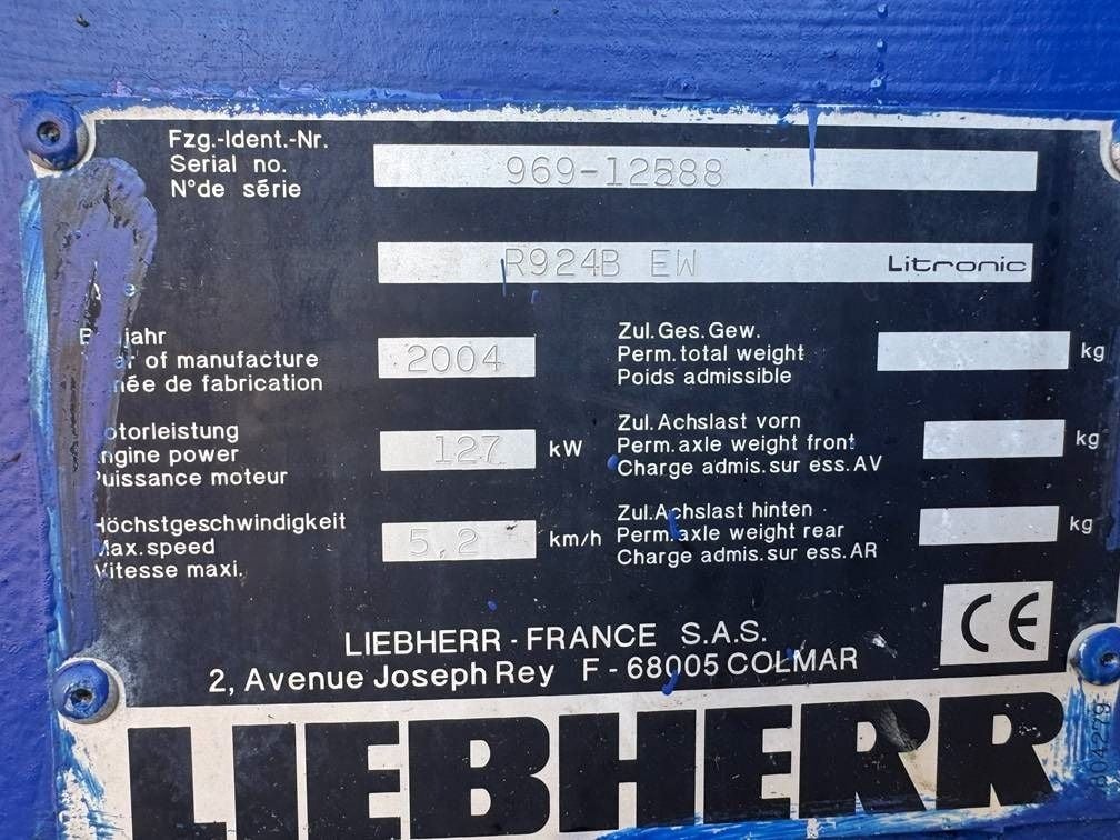 2004 Liebherr R924B EW Material Handler