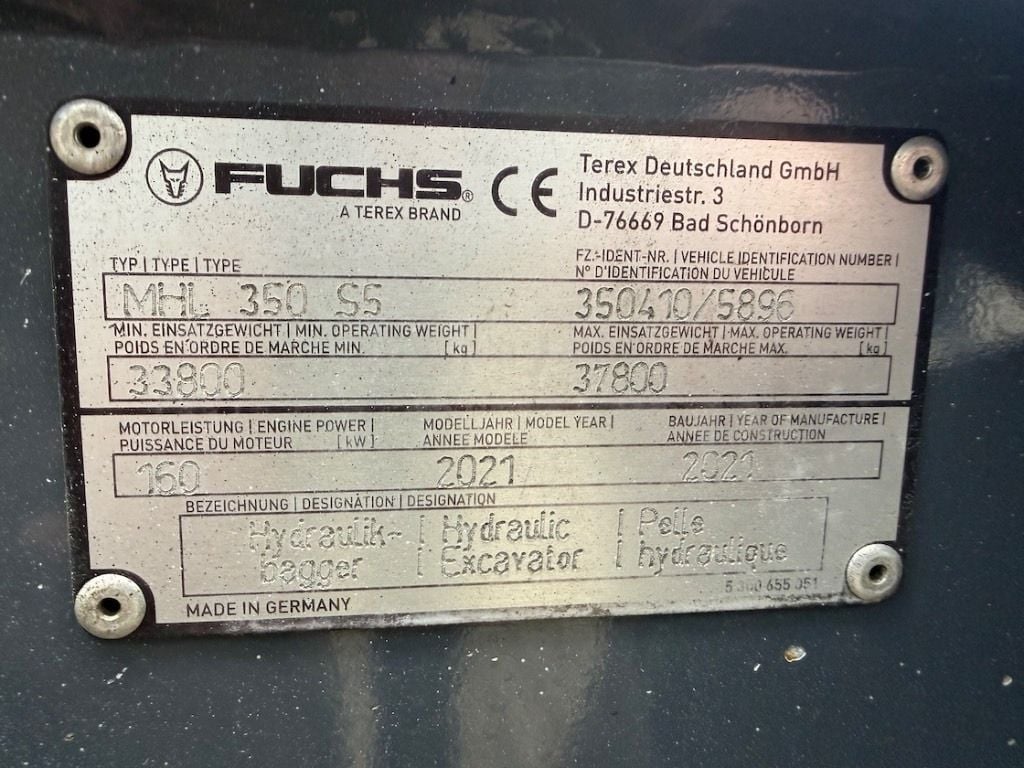 2021 Fuchs MHL350F Material Handler