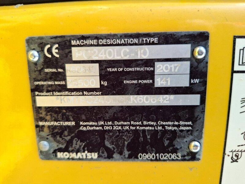 2017 Komatsu PC240LC-10 Crawler Excavator