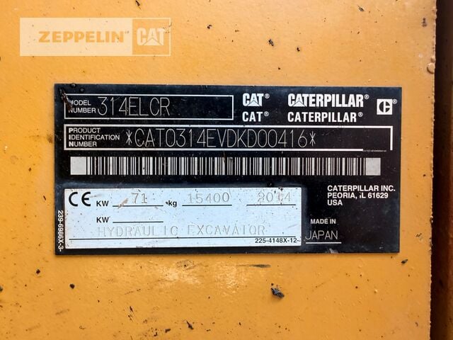 2014 Caterpillar 314ELCR Crawler Excavator