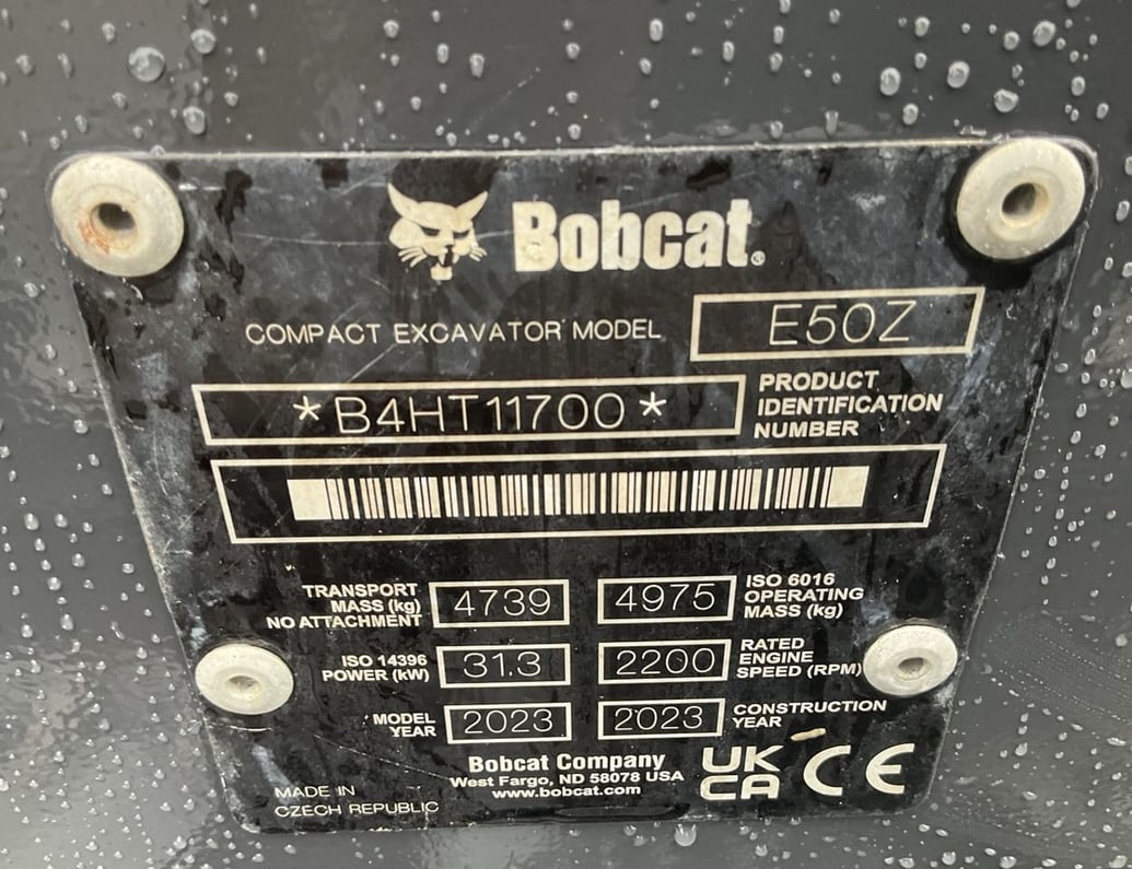 2023 Bobcat E50Z Mini Excavator