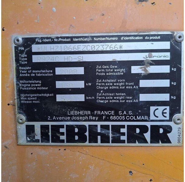 2008 Liebherr R924C HD-SL Crawler Excavator